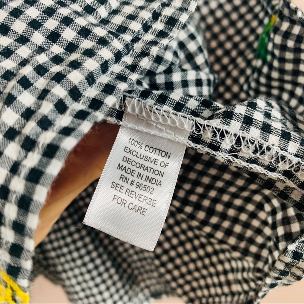 Pineapple Embroidered Gingham Top - image 4